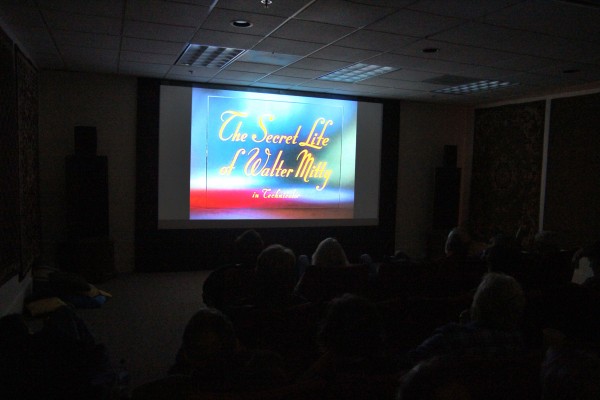 About 30 people watch a free screening of 'The Secret Life of Walter Mitty' on a recent Thursday at The Magick Lantern theater in Point Richmond. Owner Ross Woodbury said his theater has a loyal following, but needs more guests to stay in business. (Photo by: Kevin N. Hume)